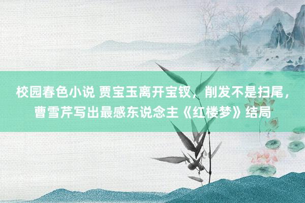 校园春色小说 贾宝玉离开宝钗，削发不是扫尾，曹雪芹写出最感东说念主《红楼梦》结局