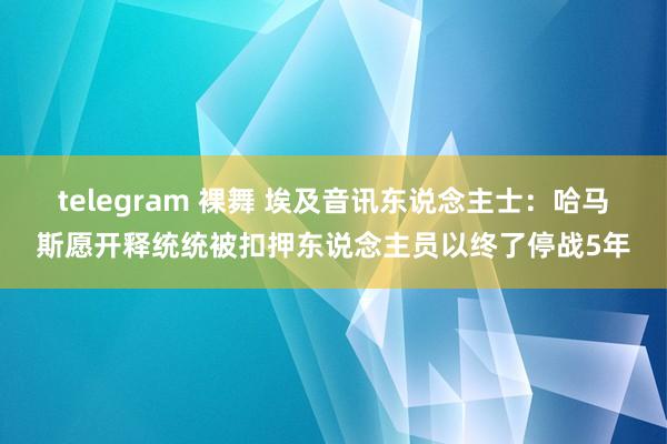 telegram 裸舞 埃及音讯东说念主士：哈马斯愿开释统统被扣押东说念主员以终了停战5年